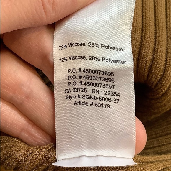 ARITZIA BABATON Camel Streep Dress Maxi Ribbed Knit - Picture 10 of 11